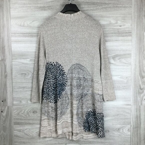 NIC+ZOE Grey Bustle Linen Blend Cardigan Long Line Women's XL - Picture 5 of 11